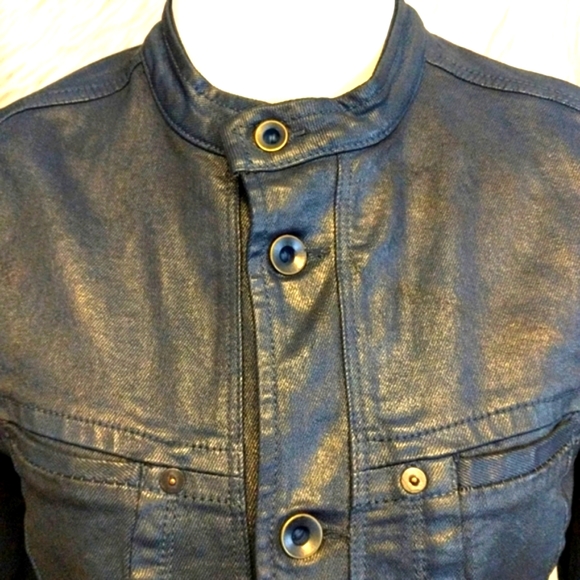 DIESEL + EDUN Faux Leather Denim Jacket - Picture 4 of 9